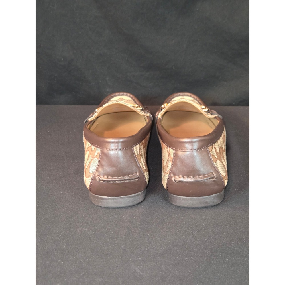 COACH Olive Monogram Canvas Leather Trim Horsebit Loafers Women's Size 8.5B - Picture 5 of 12